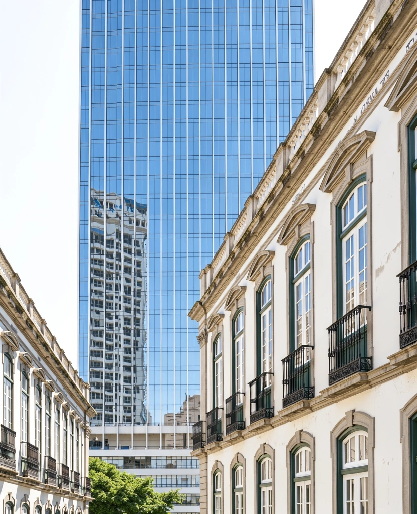 Arquitetura urbana brasileira representando o mercado imobiliário